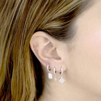 Silver earrings with cubic... 2