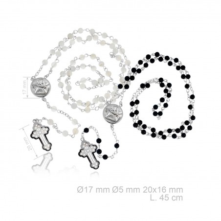 Rosário de prata esterlina