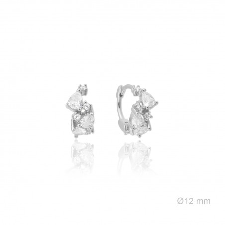 Brincos de Prata Esterlina com zircônia