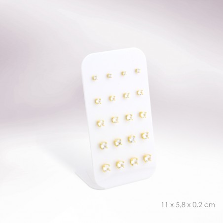 Présentoir - 10 paires de boucles d'oreilles (fermoir à vis)