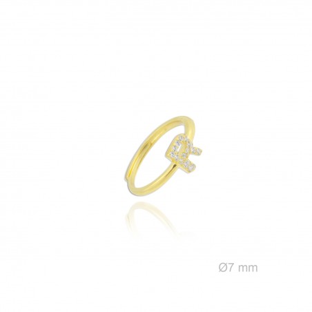 Anel de Prata Esterlina | R