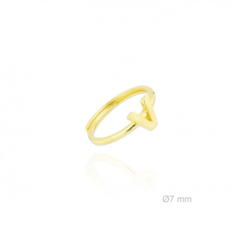 Anel de Prata Esterlina | Letra V