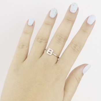 Silver ring | Letter B 2