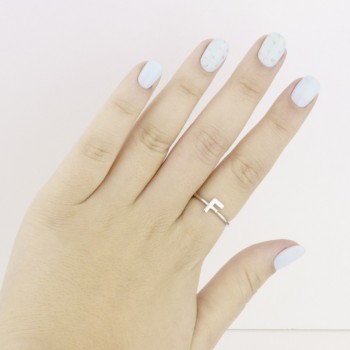 Silver ring | Letter F 2