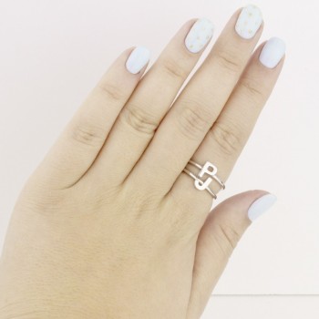 Silver ring | Letter J 2