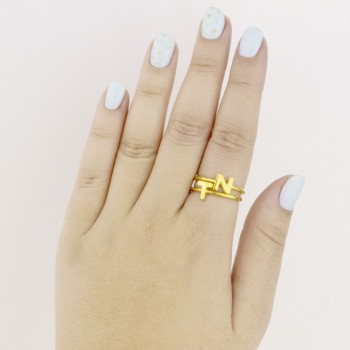 Bague en Argent | Lettre T 2