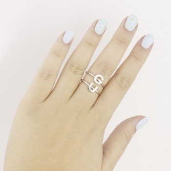 Silver ring | Letter U 2