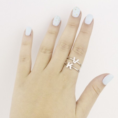 Bague en Argent | Lettre V