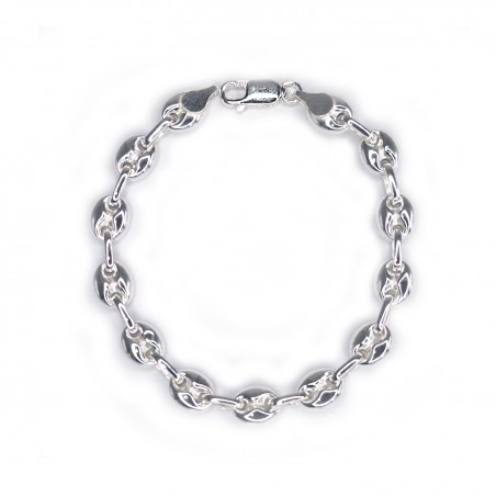 Pulsera Calabrote Hueco nº3 Plata Lisa Plateada