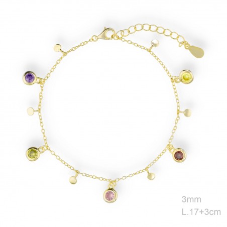 Pulsera Dorada Chapitas Circ Color