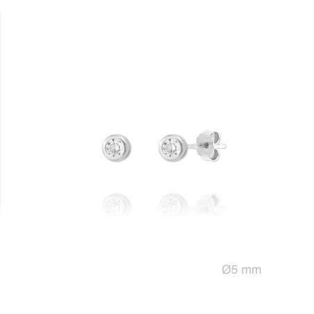 Pendientes de Plata de Ley y circonita de 5mm