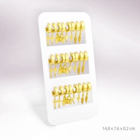 Expositor - 12 pendientes de Acero