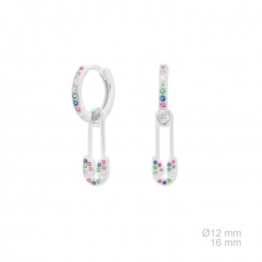 Silver earrings with cubic zirconium