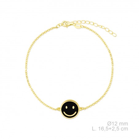 Pulsera Smiley Negro Do