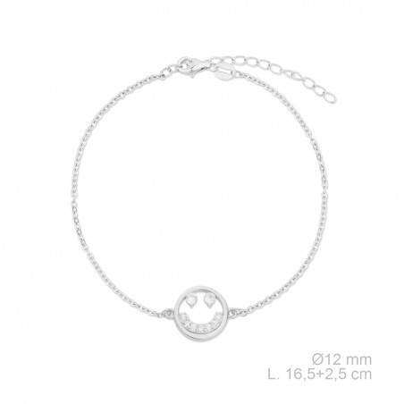Silver bracelet with cubic zirconium
