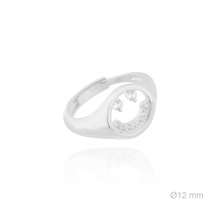 Silver ring with cubic zirconium