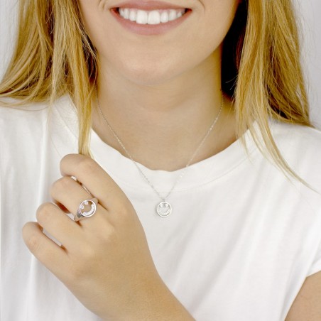 Silver necklace with cubic zirconium