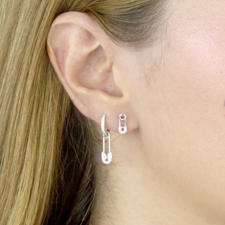 Silver earrings with cubic zirconium