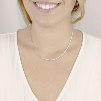 Silver necklace with cubic... 2