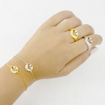 Silver bracelet with cubic... 2