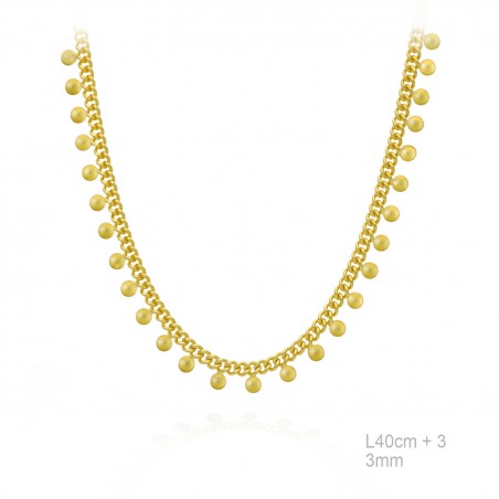 Gargantilla Barbada Dorada Multi-Bolitas 