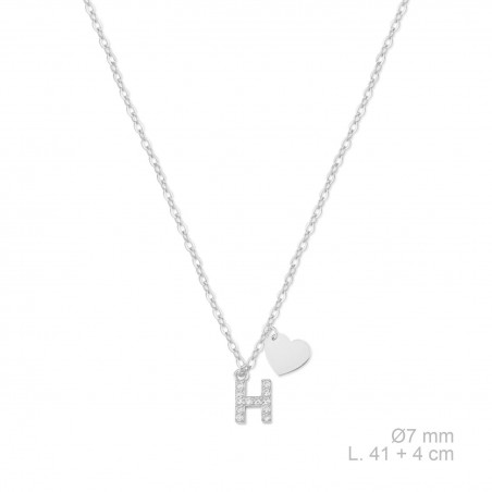 Silver necklace with cubic zirconium | H