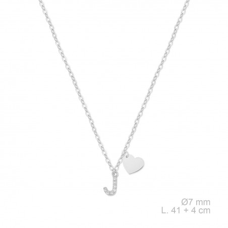 Silver necklace with cubic zirconium | J