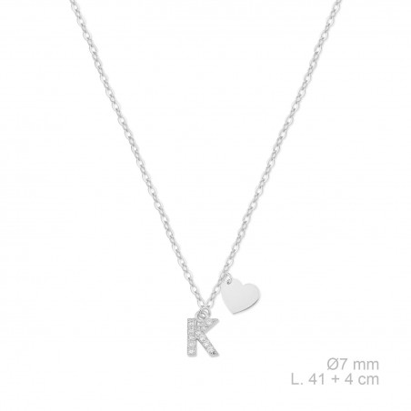 Silver necklace with cubic zirconium | K