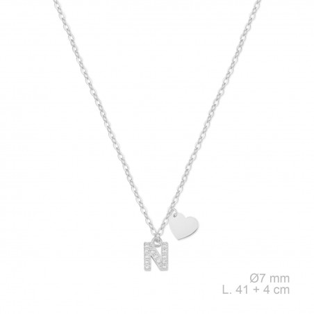 Silver necklace with cubic zirconium | N