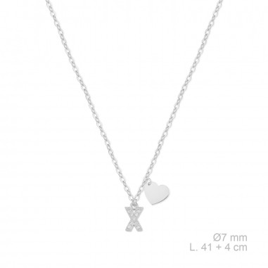 Silver necklace with cubic zirconium | X