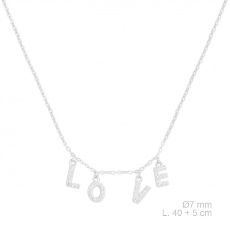 Silver necklace with cubic zirconium