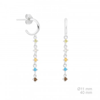 Silver earrings with cubic...