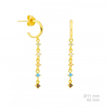 Silver earrings with cubic...