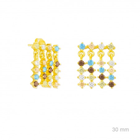 Brincos de Prata Esterlina com zircônia