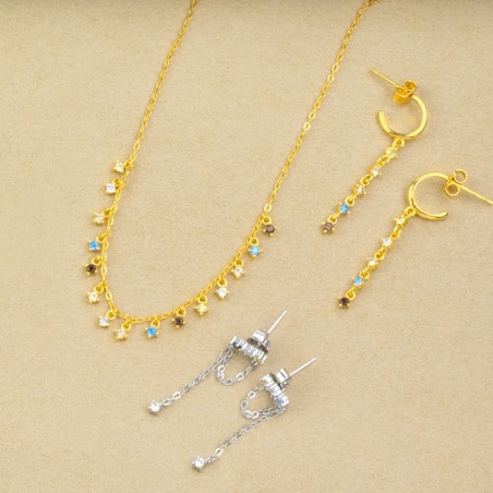 Boucles d'oreilles en Argent avec oxyde de zirconium