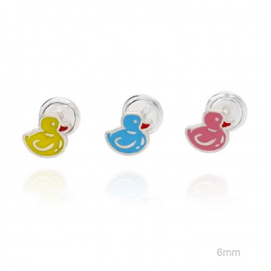 Pendientes Patito Esmalte Rosca