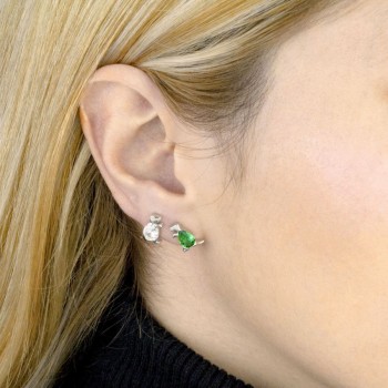 Silver earrings with cubic... 2