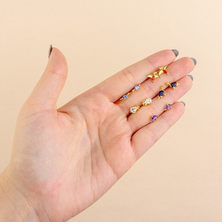 Brincos de Prata Esterlina com zircônia