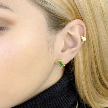 Silver earrings with cubic... 2