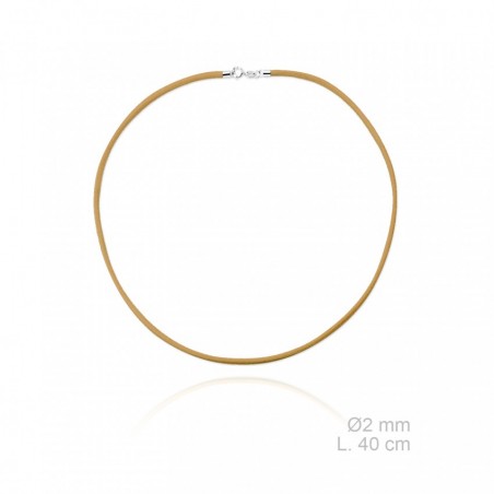 Braided leather necklace, length: 40cm