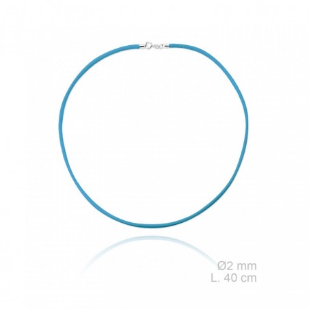 Braided leather necklace, length: 40cm