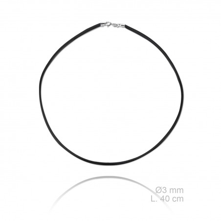 Sautoir en cuir, longueur: 40 cm