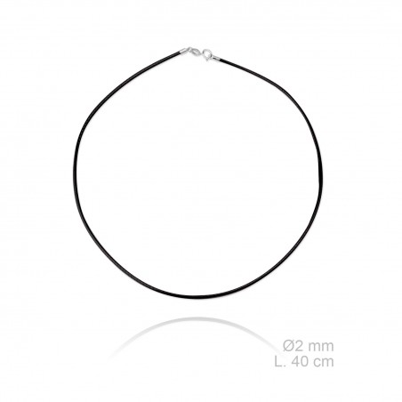 Braided leather necklace, length: 40cm