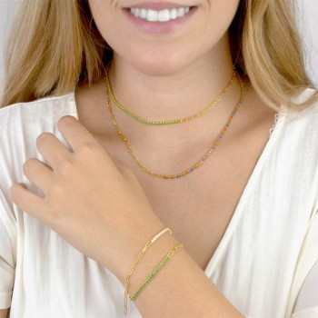 Silver necklace with cubic... 2