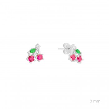 Silver earrings with cubic...