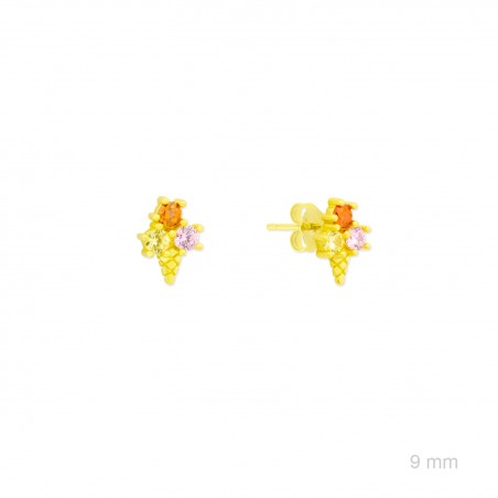 Brincos de Prata Esterlina com zircônia