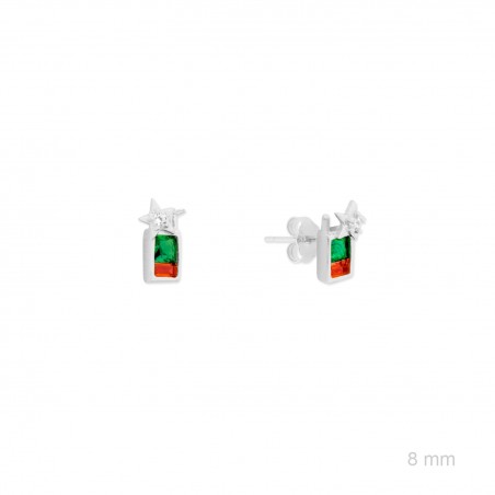 Brincos de Prata Esterlina com zircônia