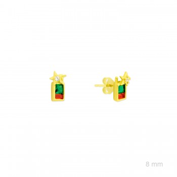 Silver earrings with cubic...