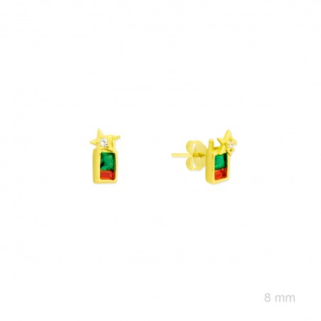 Brincos de Prata Esterlina com zircônia