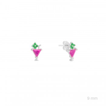 Silver earrings with cubic...